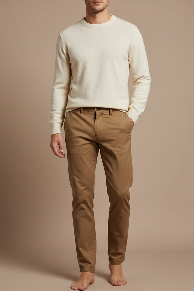 Pantalon Marron Camel - Gabardine