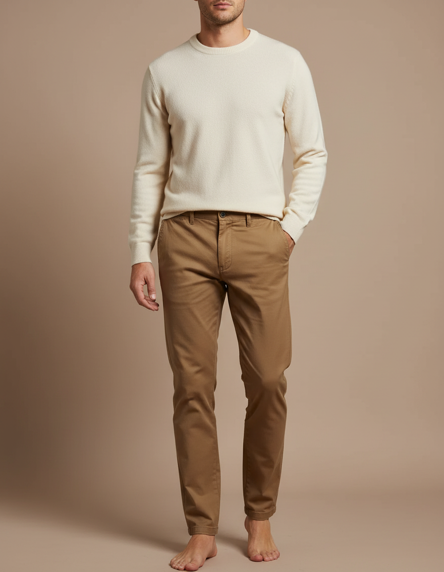 Pantalon Marron Camel - Gabardine