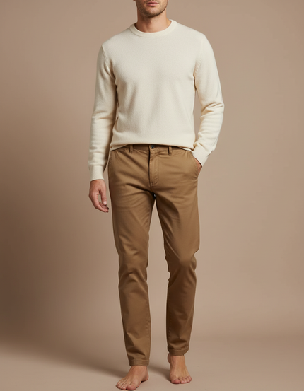Pantalon Marron Camel - Gabardine