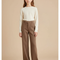 Pantalon Marron Droit Laine Taille Haute Enfant