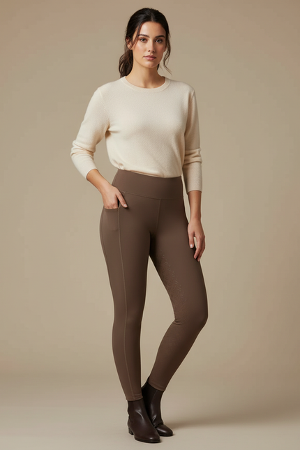 Pantalon Équitation Marron - Polyester