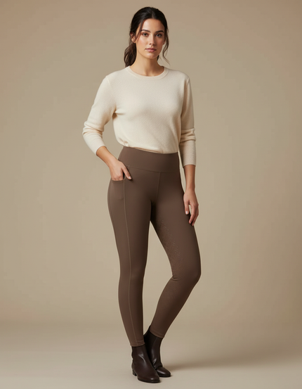 Pantalon Équitation Marron - Polyester