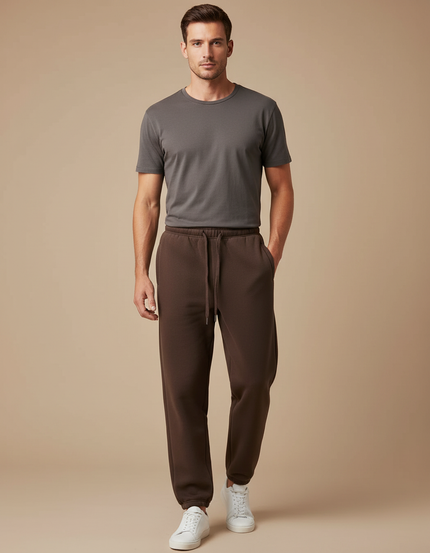Pantalon Marron Molletonné Confortable Décontracté Homme
