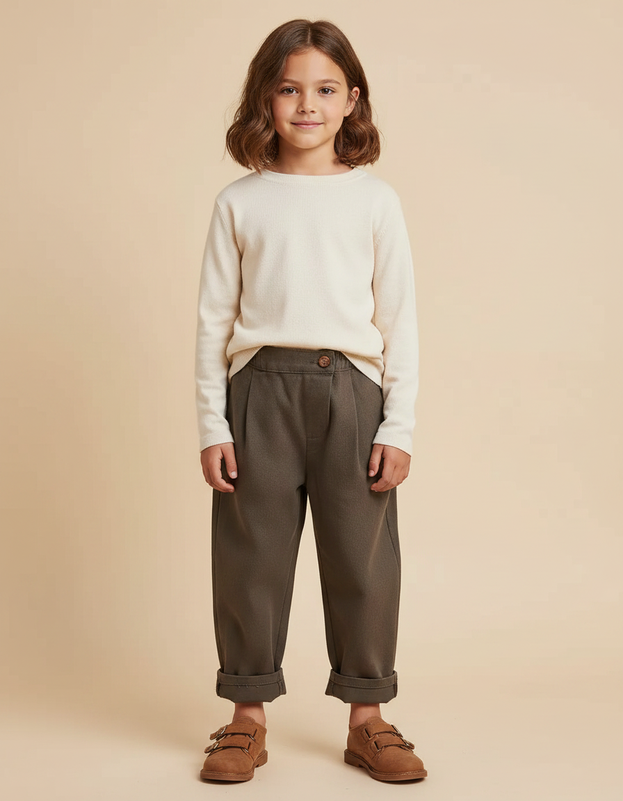 Pantalon Slouchy Marron - Kaki Molleton