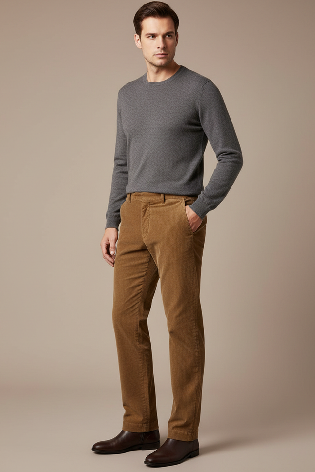 Pantalon Marron 4363 - Cordé
