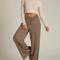 Pantalon Marron Ample Taille Élastique Décontracté Droit - Molleton