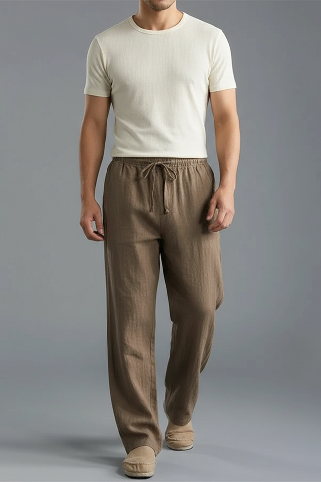 Pantalon Léger Marron - Lin