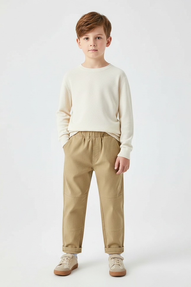 Pantalon Beige Et Marron - Gabardine