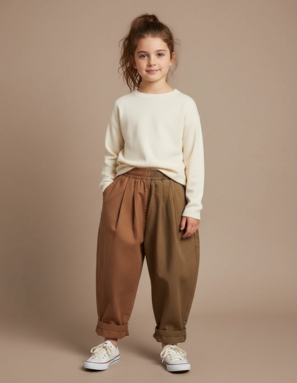 Pantalon Patchwork Marron - Multicolore Coton