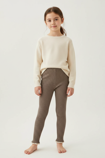 Pantalon Marron Fille - Maille