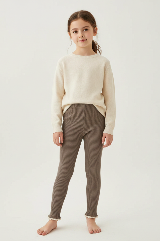 Pantalon Marron Fille - Maille