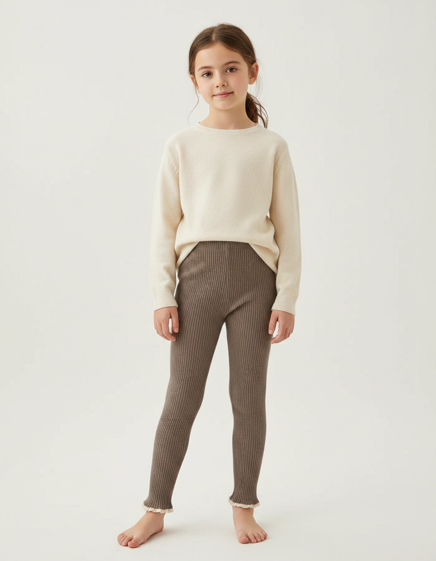 Pantalon Marron Fille - Maille