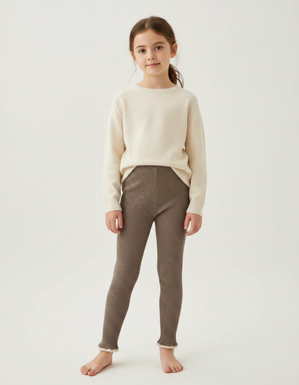 Pantalon Marron Fille - Maille