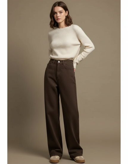 Pantalon Marron Grande Taille Femme - Jean