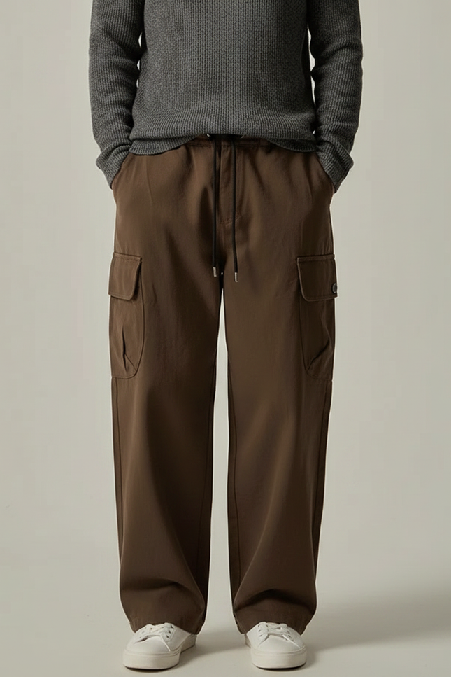 Pantalon Cargo Marron Foncé - Toile