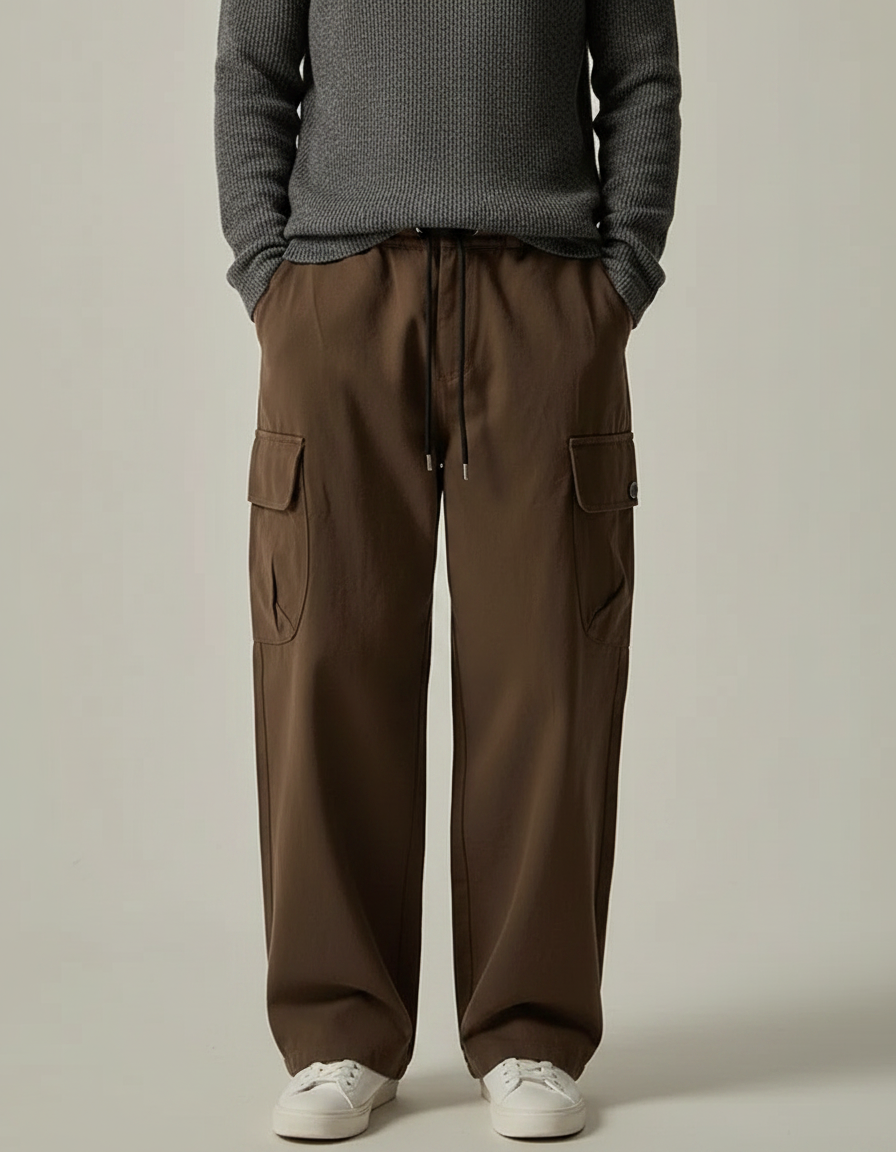 Pantalon Cargo Marron Foncé - Toile