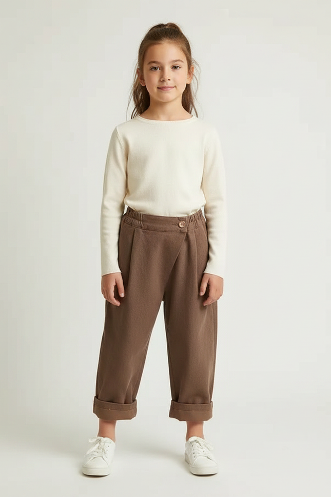Pantalon Barrel Marron - Molleton