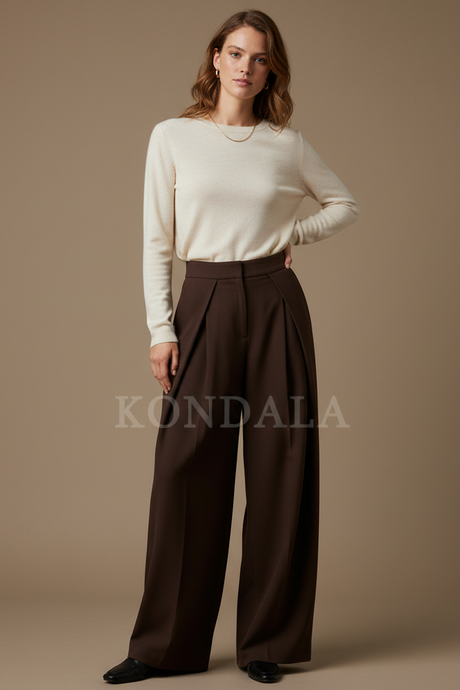 Pantalon Marron Chocolat - Gabardine