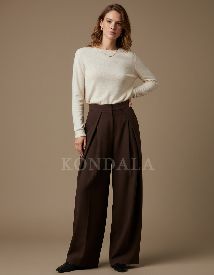 Pantalon Marron Chocolat - Gabardine