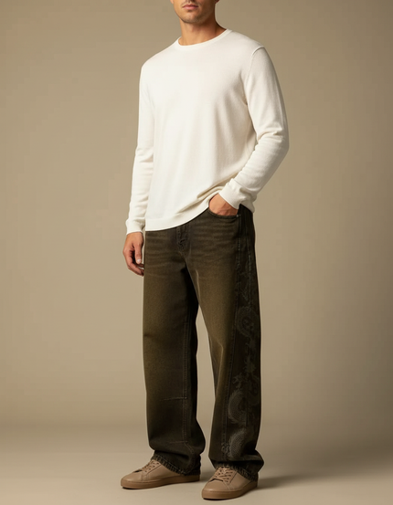 Pantalon Jean Marron Homme
