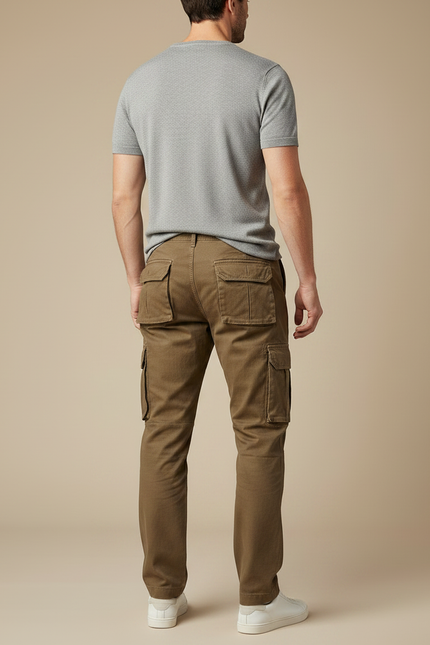 Pantalon Treillis Marron - Kaki Toile - vue 2