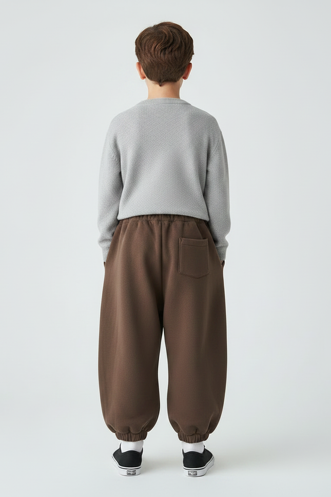 Pantalon Marron Ample Élastique Molletonné Enfant - vue 2