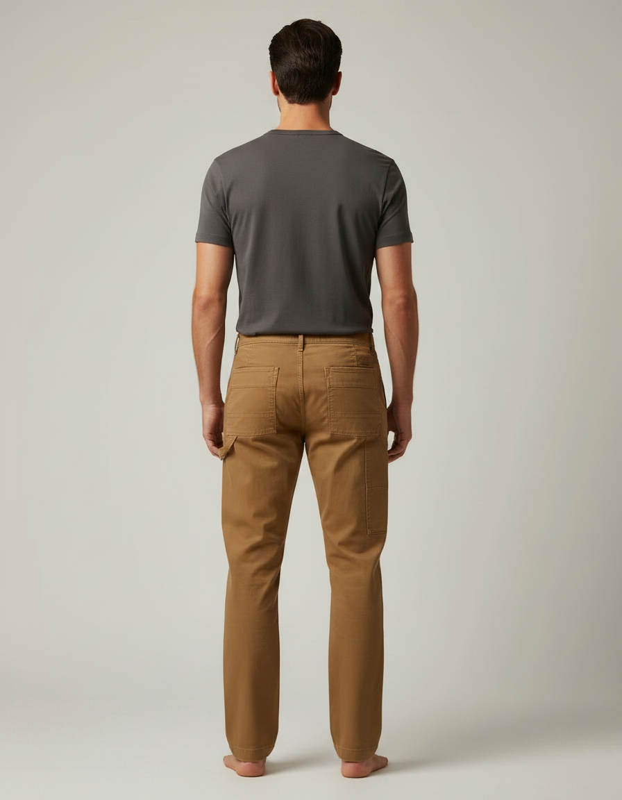 Pantalon Marron Cargo Coton Décontracté Homme Ample - vue 2