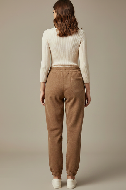Pantalon Marron Jogging Molletonné Confortable Femme - vue 2