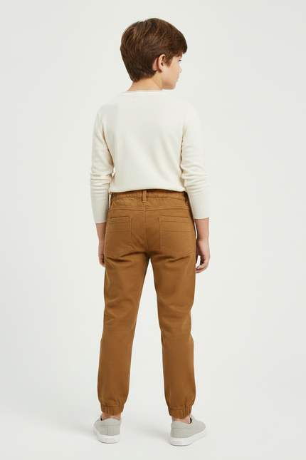 Pantalon Marron Coton Décontracté Garçon Jogger - vue 2