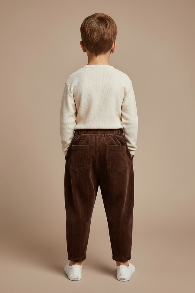 Pantalon Marron 9466 - Cordé - vue 2