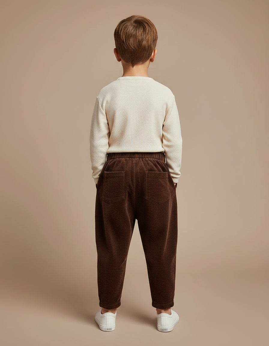 Pantalon Marron 9466 - Cordé - vue 2
