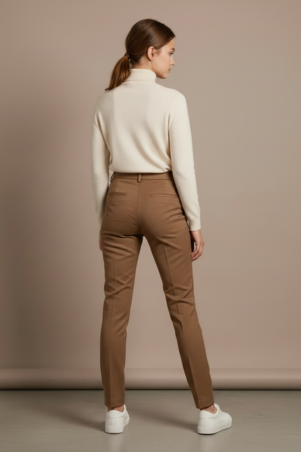 Pantalon Chino Marron Femme - Gabardine - vue 2