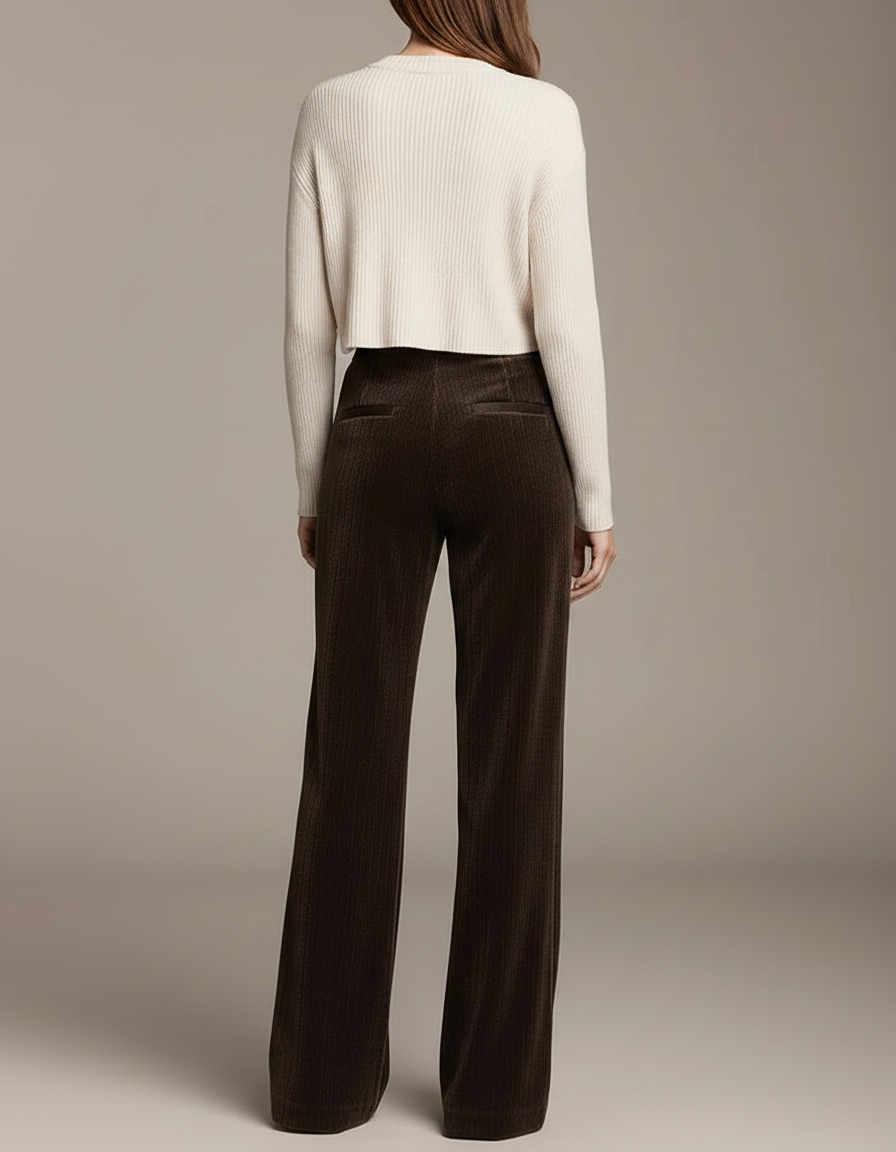 Pantalon Marron 9b06 - Cordé - vue 2