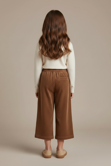 Pantalon Marron Ample Côtelé Enfant Confortable - Cordé - vue 2