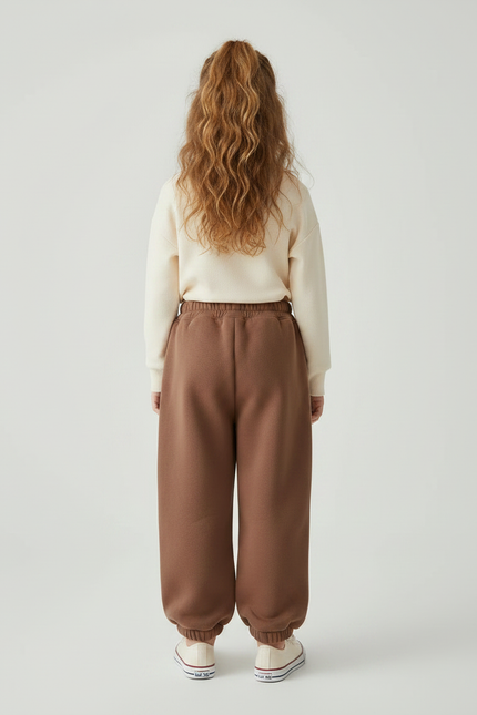 Pantalon Marron Polaire Ample Ours Enfant Hiver - Molleton - vue 2