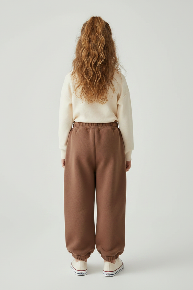 Pantalon Marron Polaire Ample Ours Enfant Hiver - Molleton - vue 2