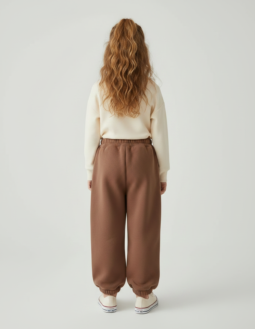 Pantalon Marron Polaire Ample Ours Enfant Hiver - Molleton - vue 2
