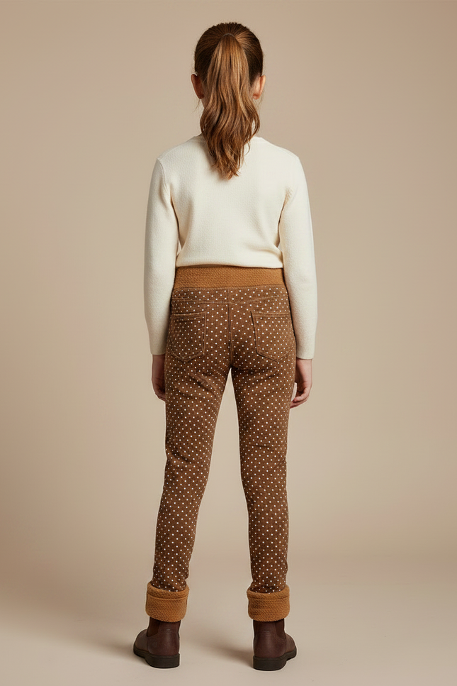 Pantalon À Pois Marron - Molleton - vue 2