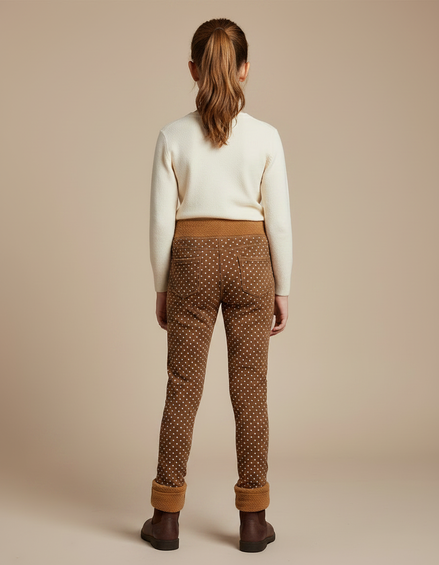 Pantalon À Pois Marron - Molleton - vue 2