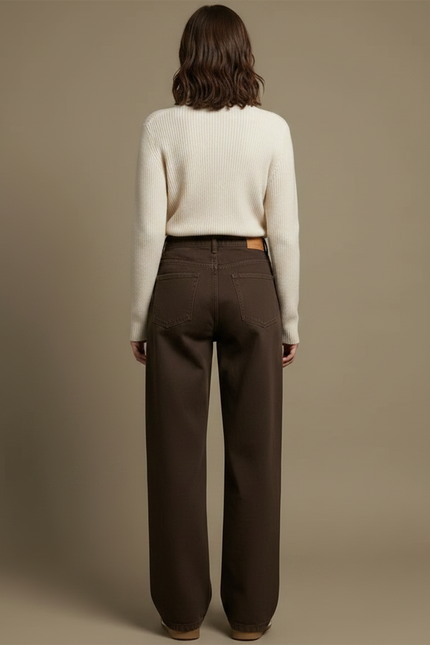 Pantalon Marron Grande Taille Femme - Jean - vue 2
