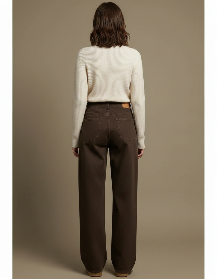 Pantalon Marron Grande Taille Femme - Jean - vue 2