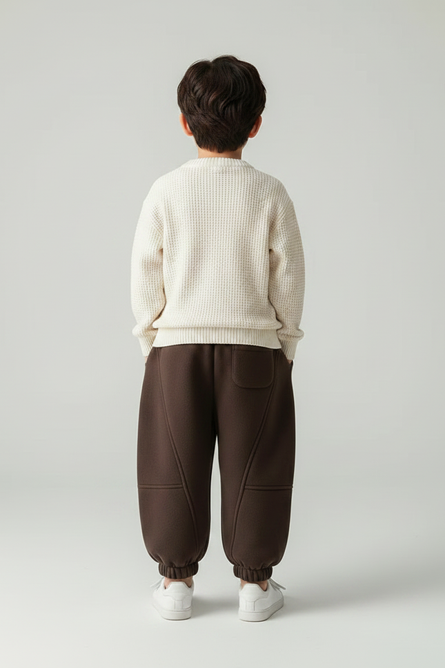 Pantalon Marron Polaire Ample Chaud Garçon Hiver - Molleton - vue 2