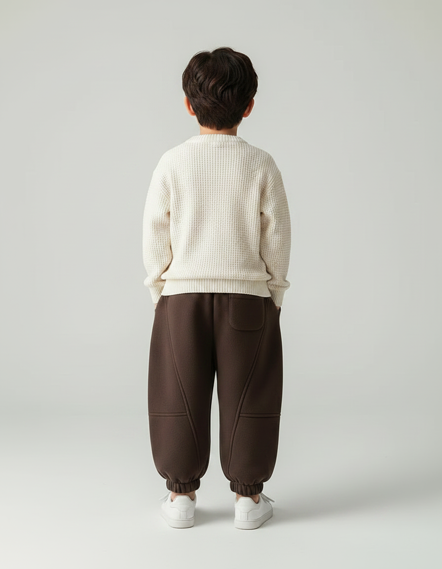 Pantalon Marron Polaire Ample Chaud Garçon Hiver - Molleton - vue 2