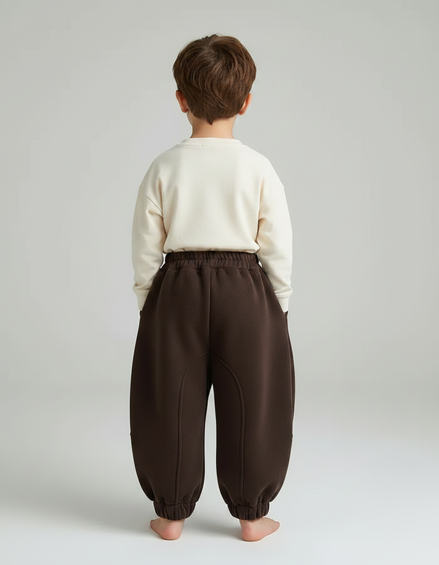 Pantalon Marron Ample Doux Hiver Enfant - Molleton - vue 2