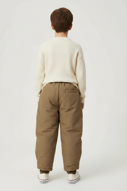 Pantalon Marron Ample Matelassé Enfant Décontracté Chaud - Polyester - vue 2