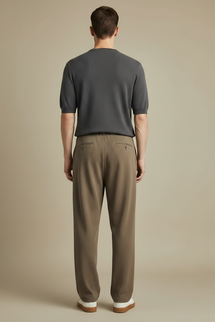 Pantalon Toile Marron - Kaki - vue 2