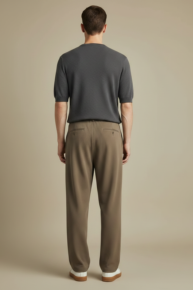 Pantalon Toile Marron - Kaki - vue 2