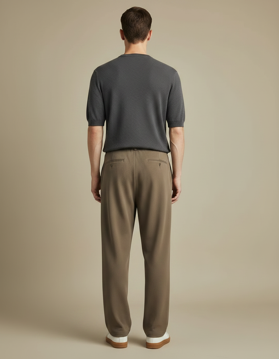Pantalon Toile Marron - Kaki - vue 2