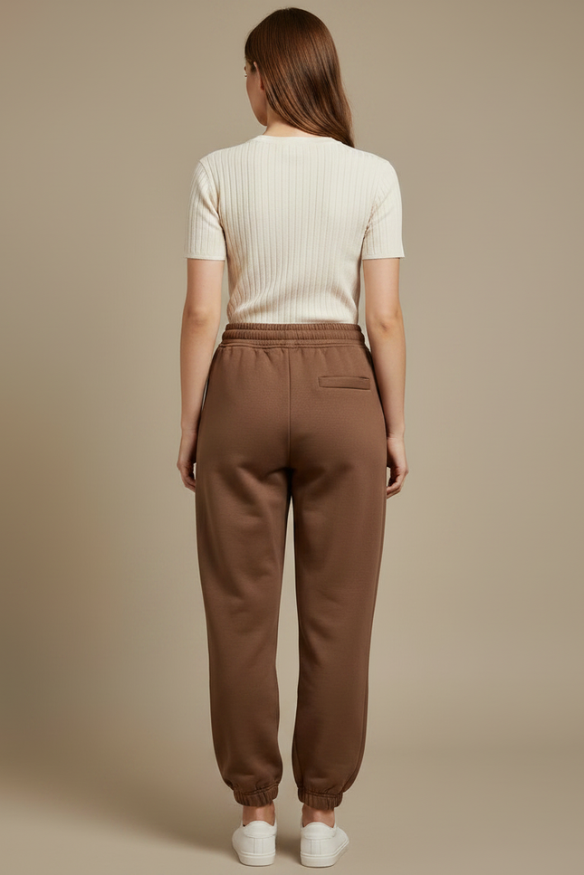 Pantalon Marron Ample Décontracté Ours Cordon Sport - Molleton - vue 2