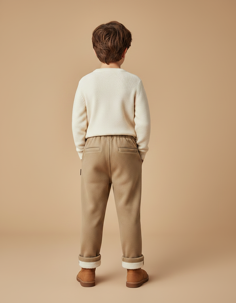 Pantalon Marron Ample Doux Élastiqué Hiver Garçon - Molleton - vue 2